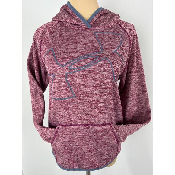 Under Armour Youth Large Coldgear Lightweight Hoodie Sweatshirt Fleece Purple - Picture 2 of 9